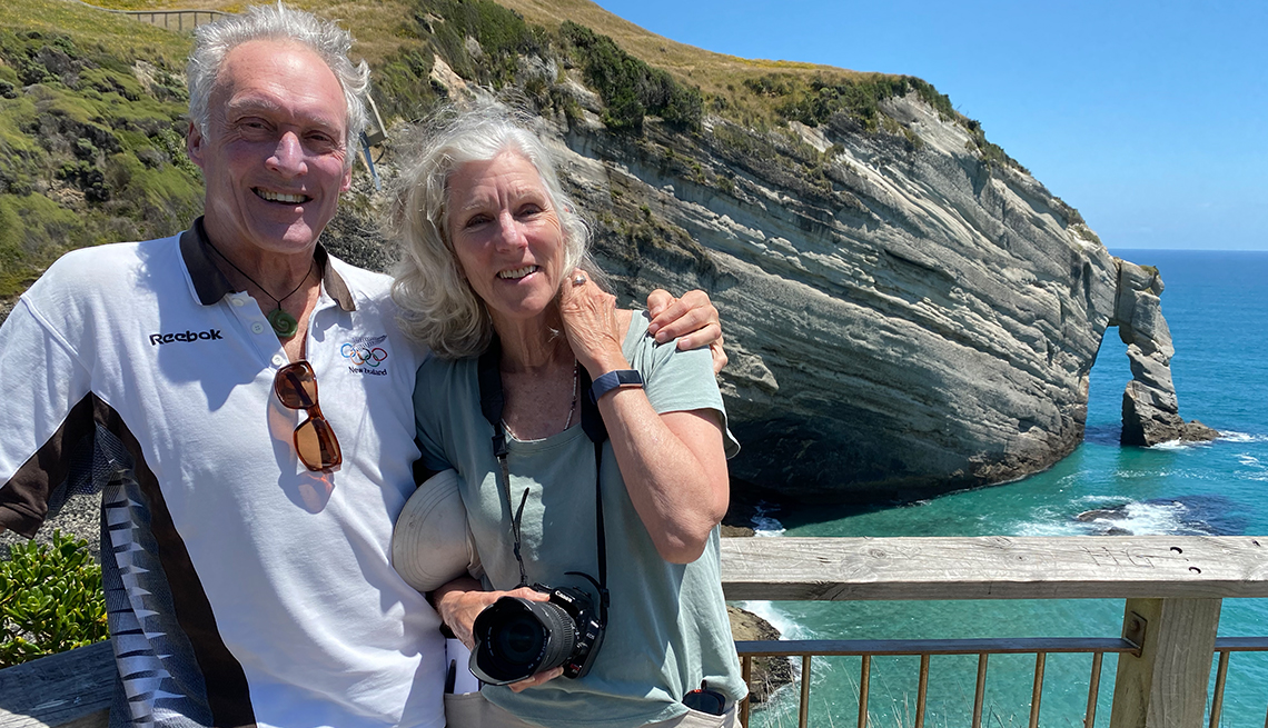 Diane Covington-Carter and her partner near our home in Golden Bay, New Zealand, 2021