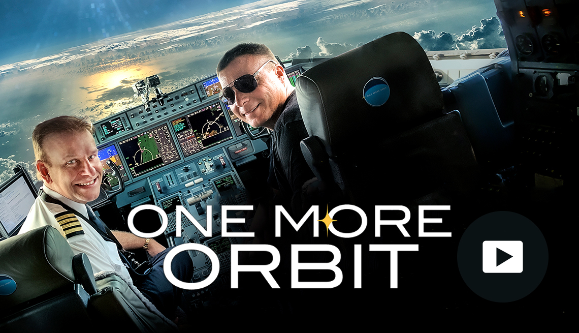 One More Orbit movie poster. Video play button