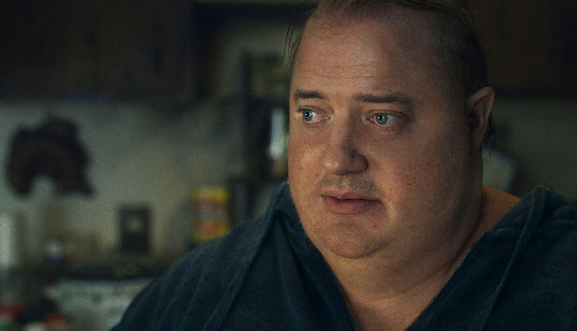 brendan fraser as charlie in a still from the whale