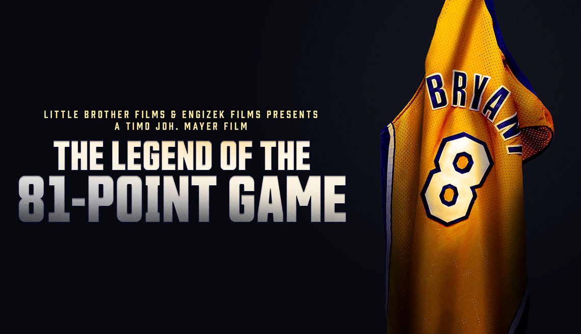 cover of the legend of the 81-point game showing back of kobe bryant's jersey with number 8 on it