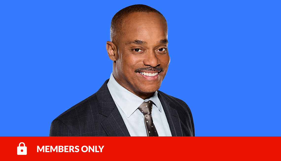 rocky carroll against blue background; red members only banner with lock icon on bottom