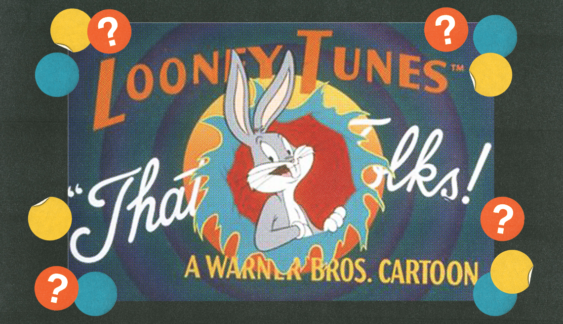 Bugs bunny on 'Looney Tunes' background