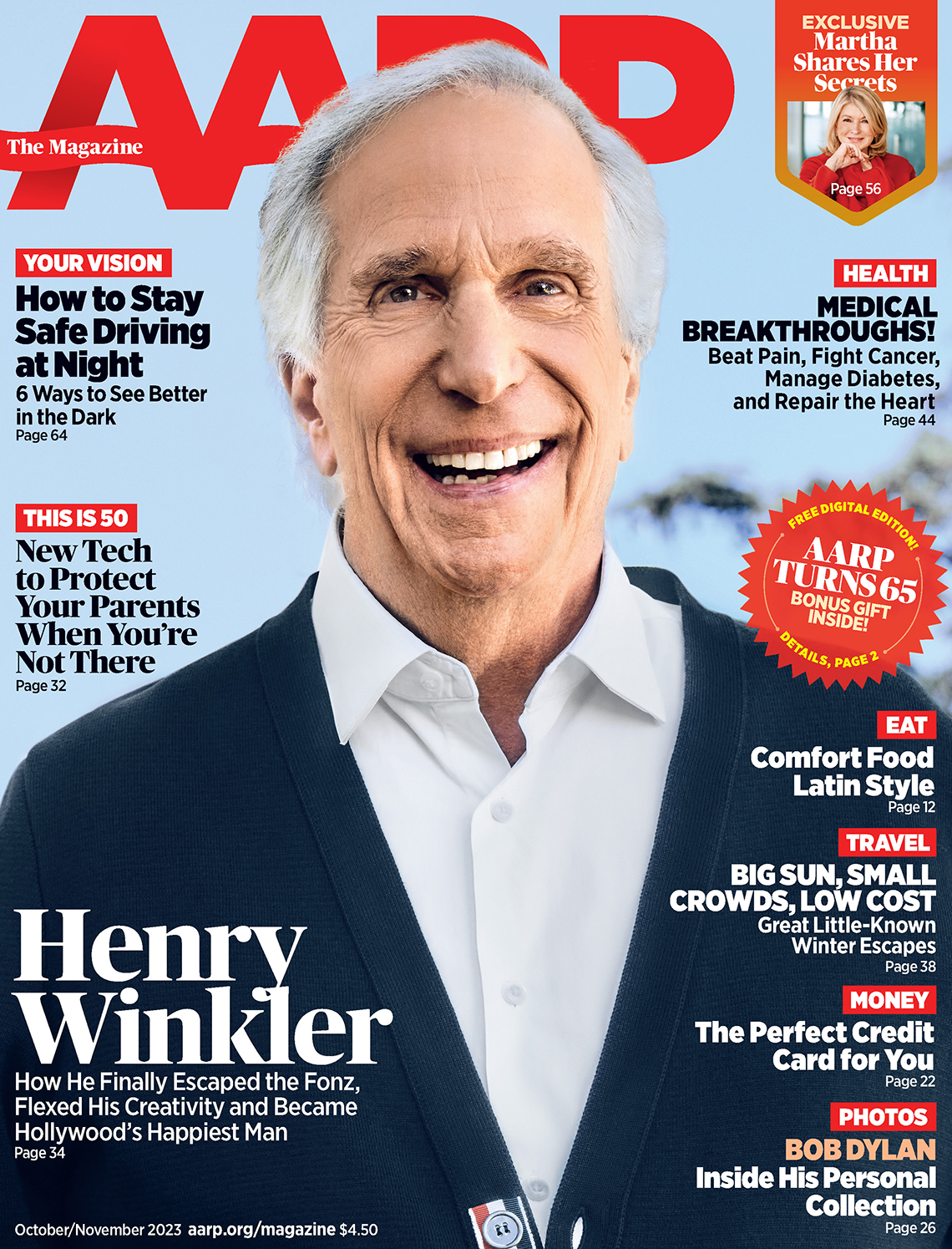 AARP The Magazine October/November 2023 Issue featuring Henry Winkler
