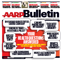 AARP December 2023 Bulletin cover small; Your Health Questions Answered