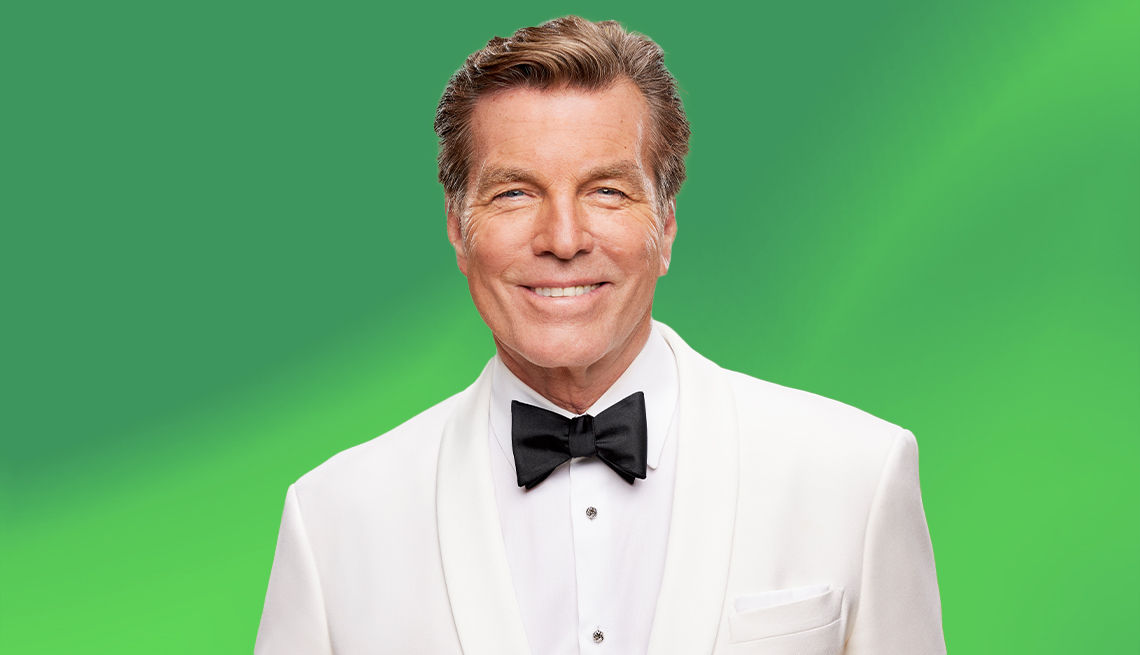 Peter Bergman against green ombre background