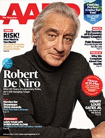 AARP The Magazine cover February/March 2024 featuring Robert De Niro