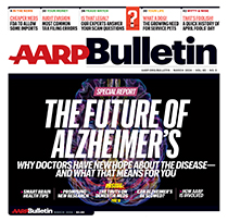AARP March 2024 Bulletin cover small; The Future of Alzheimer’s