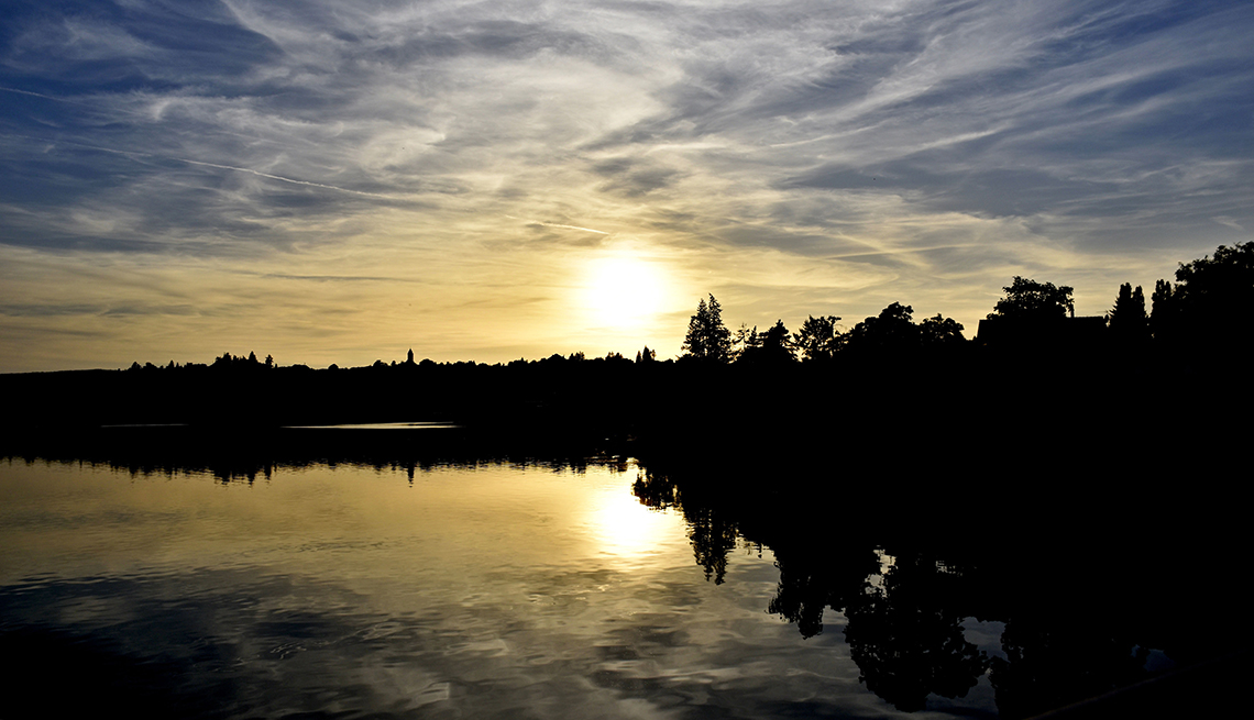 item 12 of Gallery image - The sun sets at the Plumlov Dam in the Czech Republic.