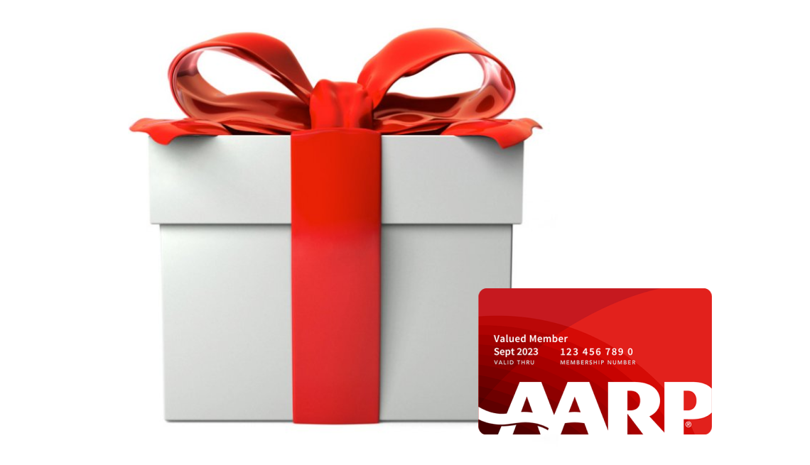 image of a gift box with red bow and membership card