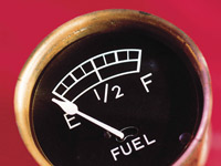 Gas gauge on empty save money on rental cars