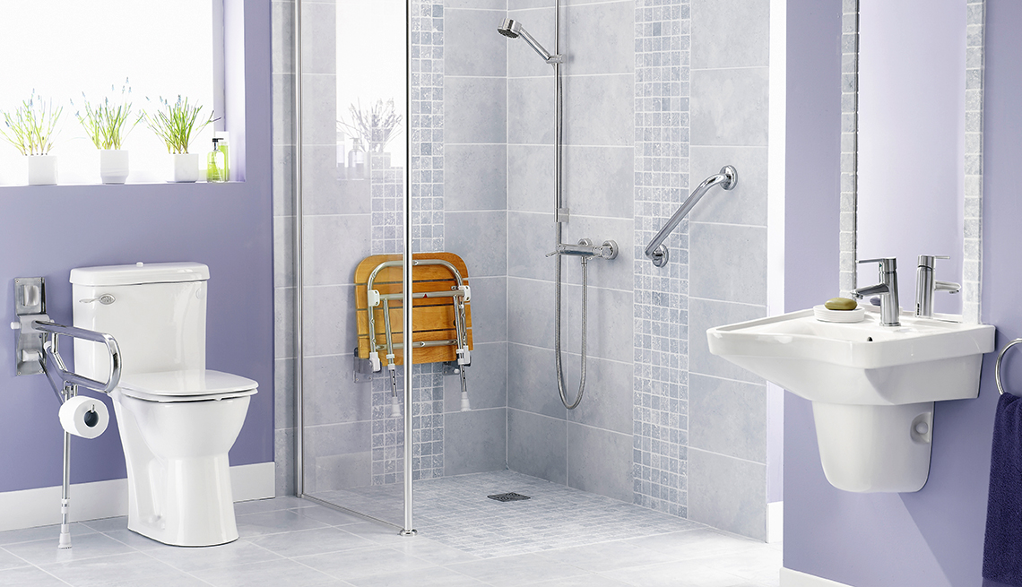 a shower and bath that are accessible for those aging in place