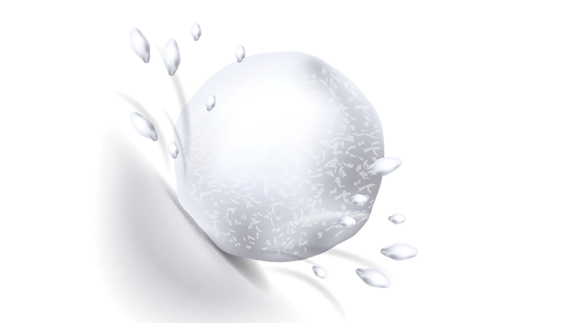 Ilustración de una bola de nieve que va cayendo.