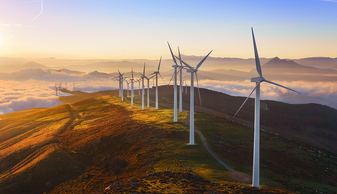 Molinos de viento para generar energía como una inversión de responsabilidad social