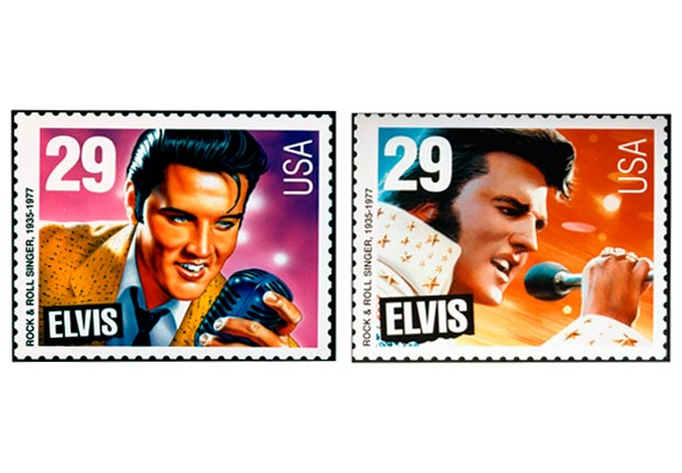 29-cent Elvis Presley stamps issued in 1993 (USPS/AP Photo)