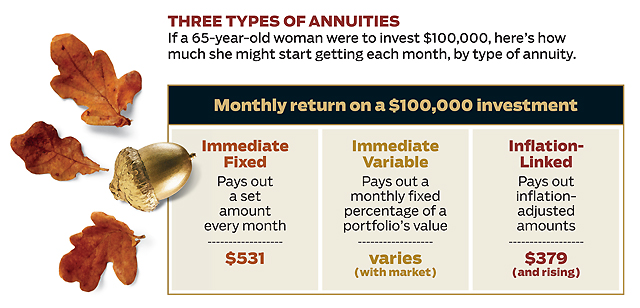 Three Types of Annuities: Immediate fixed, Immediate variable and Inflation linked