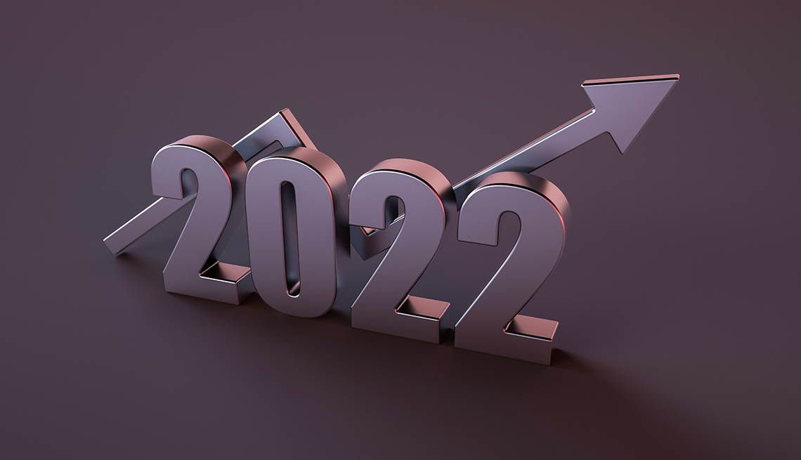 Números del año 2022 con una flecha en diagonal hacia arriba para indicar incremento en los intereses