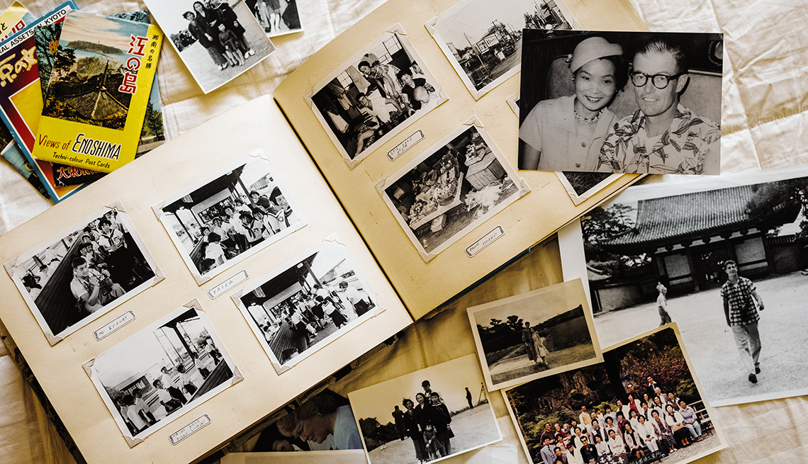 Davis family memories in a photo album