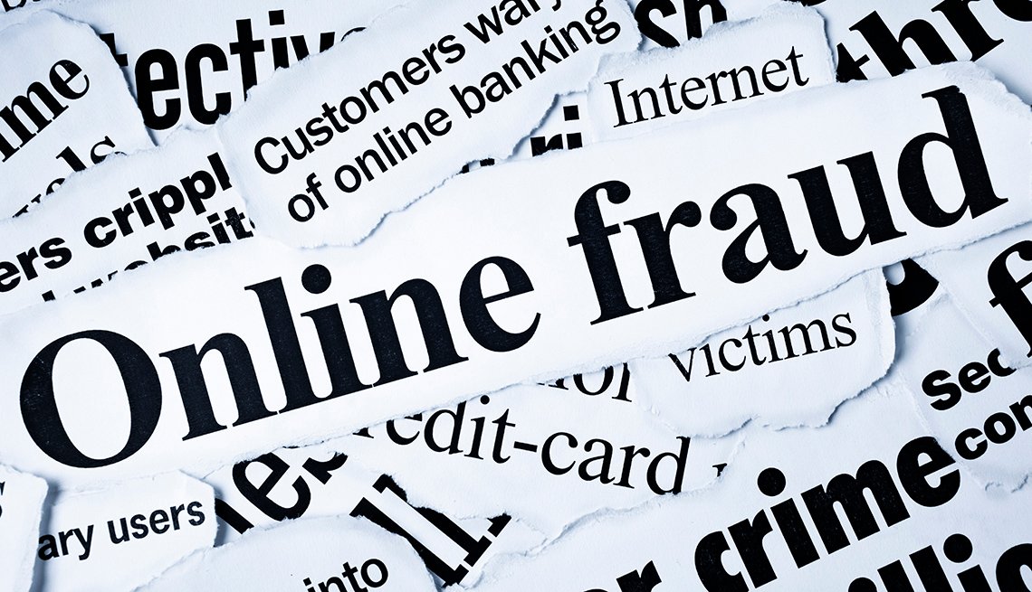 Newspaper clippings of online fraud terms Newspaper clippings of online fraud terms