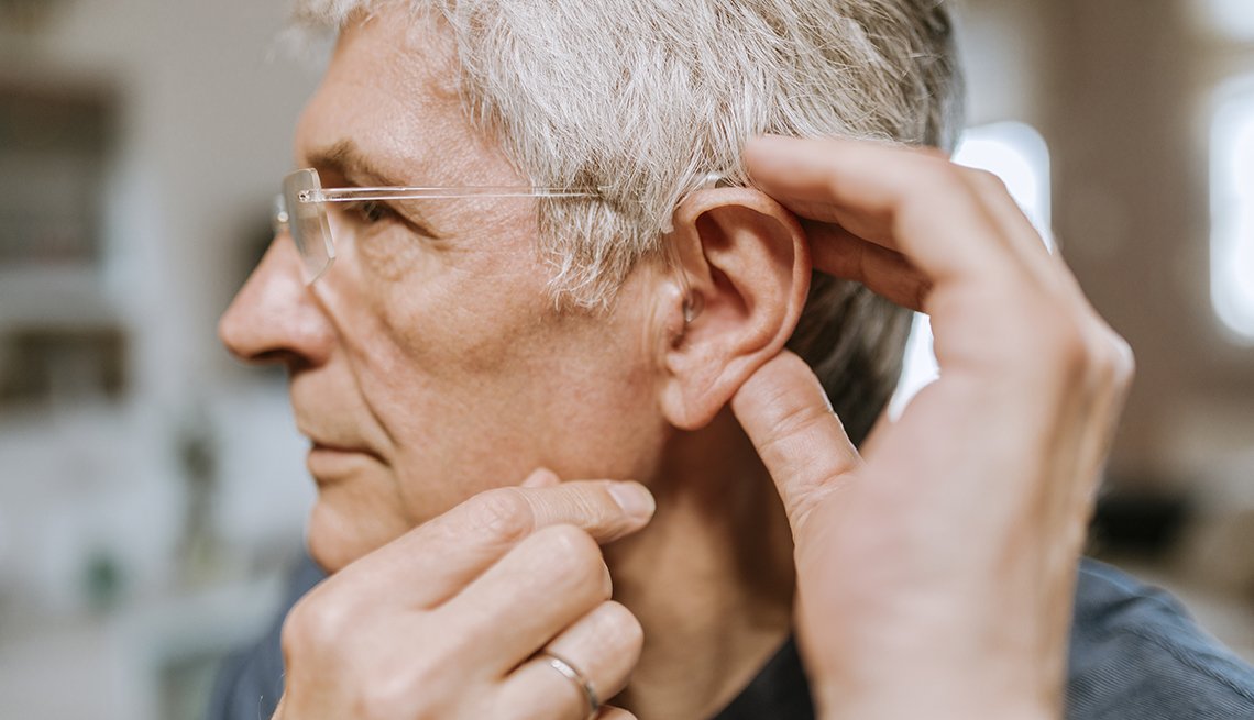 Man checking ears