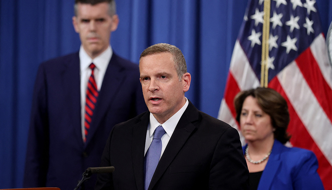 FBI Deputy Director Paul Abbate speaks about the May 2021 Darkside Ransomware attack on Colonial Pipeline during a news conference at the Justice Department in Washington, DC, June 7, 2021.