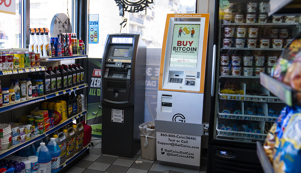 A Bitcoin automated teller machine (ATM) at a gas station in Washington, D.C.
