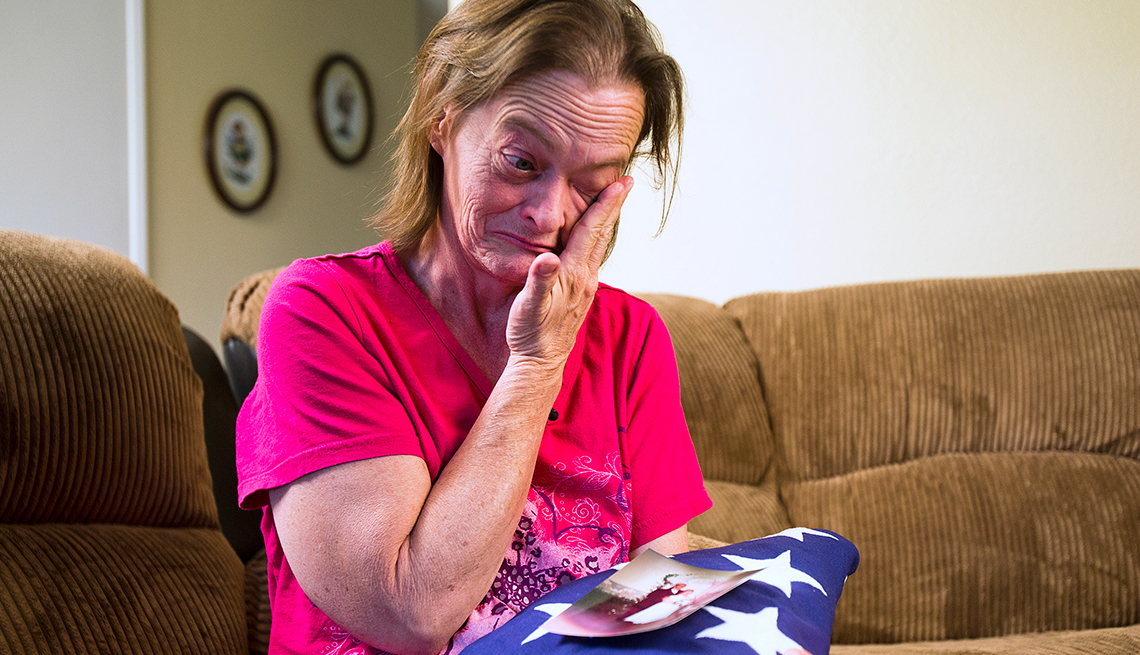 veterans failed by the VA, Vicky Olson, crying, American flag