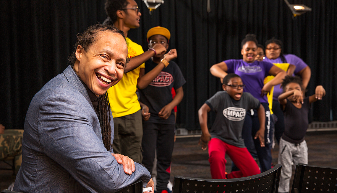 Jamal Joseph, 63, during a rehearsal this summer with performers from the IMPACT Repertory Theatre in Harlem. 