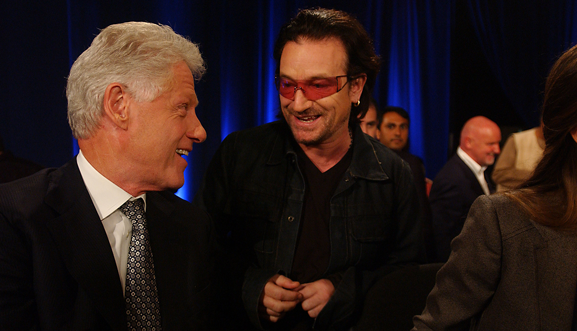 Bill Clinton y el cantante de U2, Bono