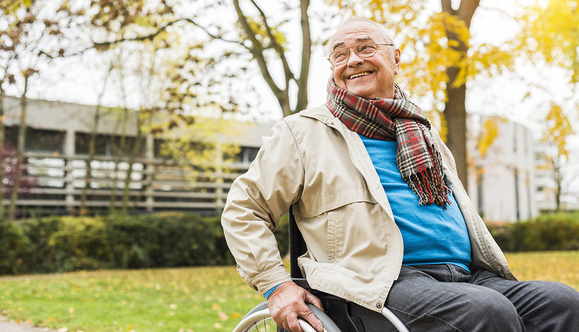 Older man in a wheelchair