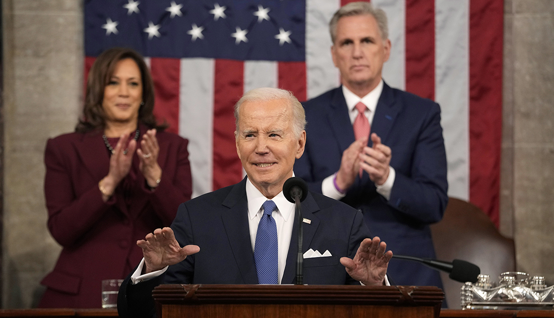El presidente Joe Biden durante el discurso del Estado de la Unión