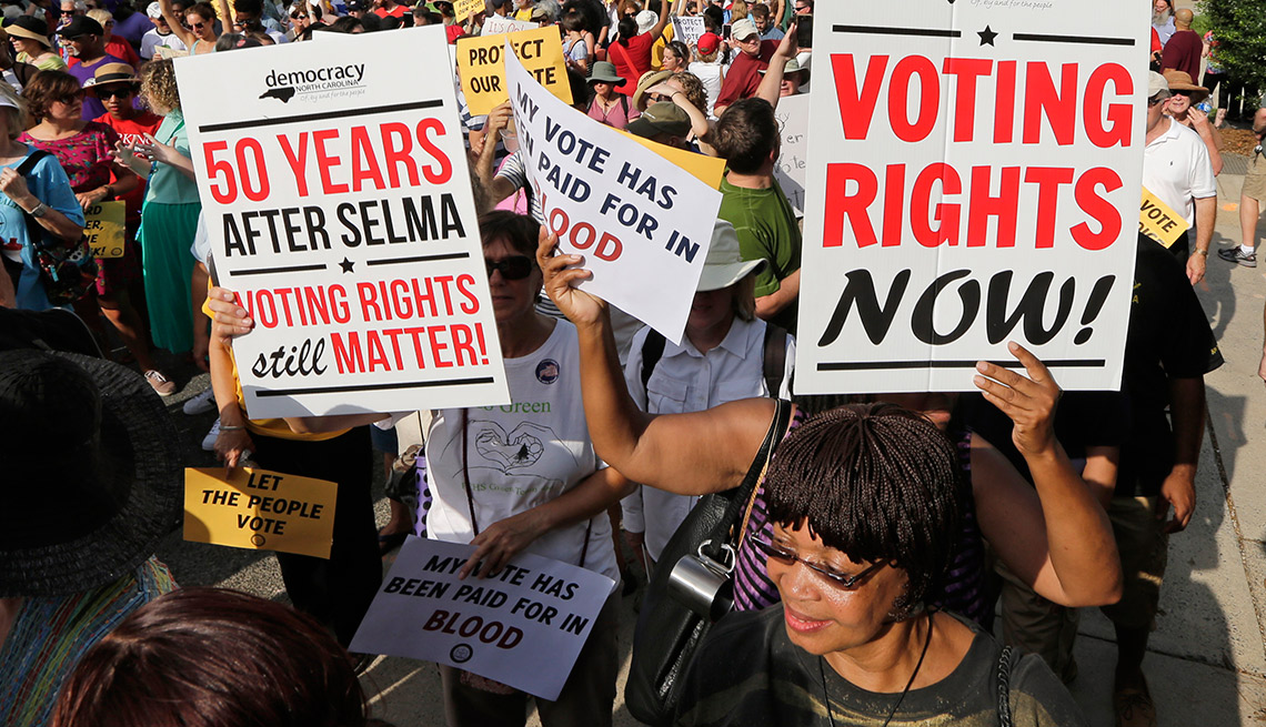 Voting Rights Act of 1965, Demonstrators march, Winston-Salem, N.C.,
