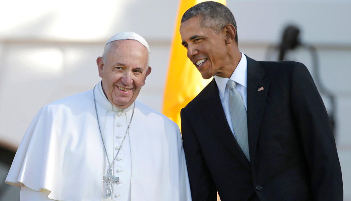 Papa Francisco junto al presidente de Estados Unidos, Barack Obama