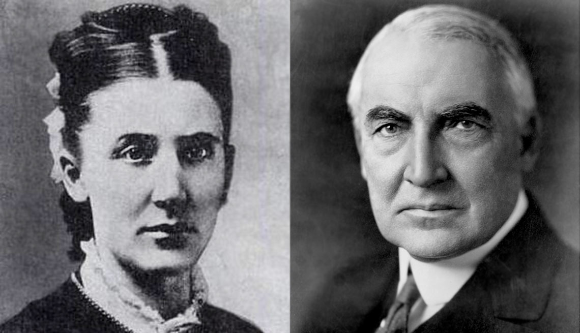 Phoebe Elizabeth Dickerson Harding, left and President Warren G. Harding