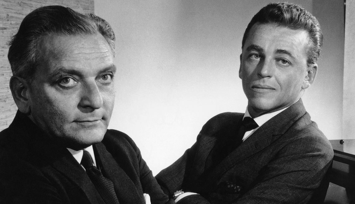 Composer Frederick Loewe, left, and lyricist Alan Jay Lerner, right, wrote My Fair Lady together. The new title, My Fair Lady, was taken from the last line of the nursery rhyme 