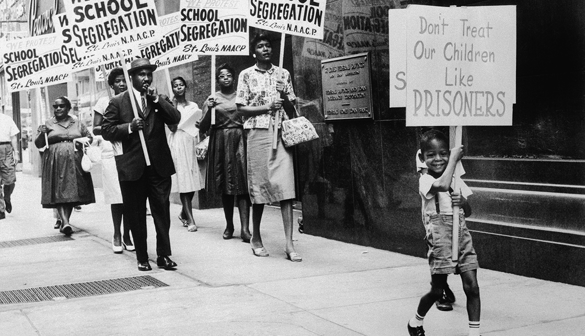 The Struggle for Civil Rights - Picketers calling for integration of St. Louis public schools