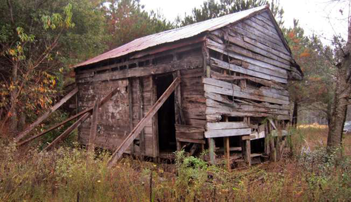 Cabaña para esclavos, usada a principios de los años 1800
