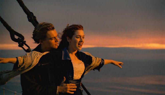 Leonardo DiCaprio y Kate Winslet en Titanic