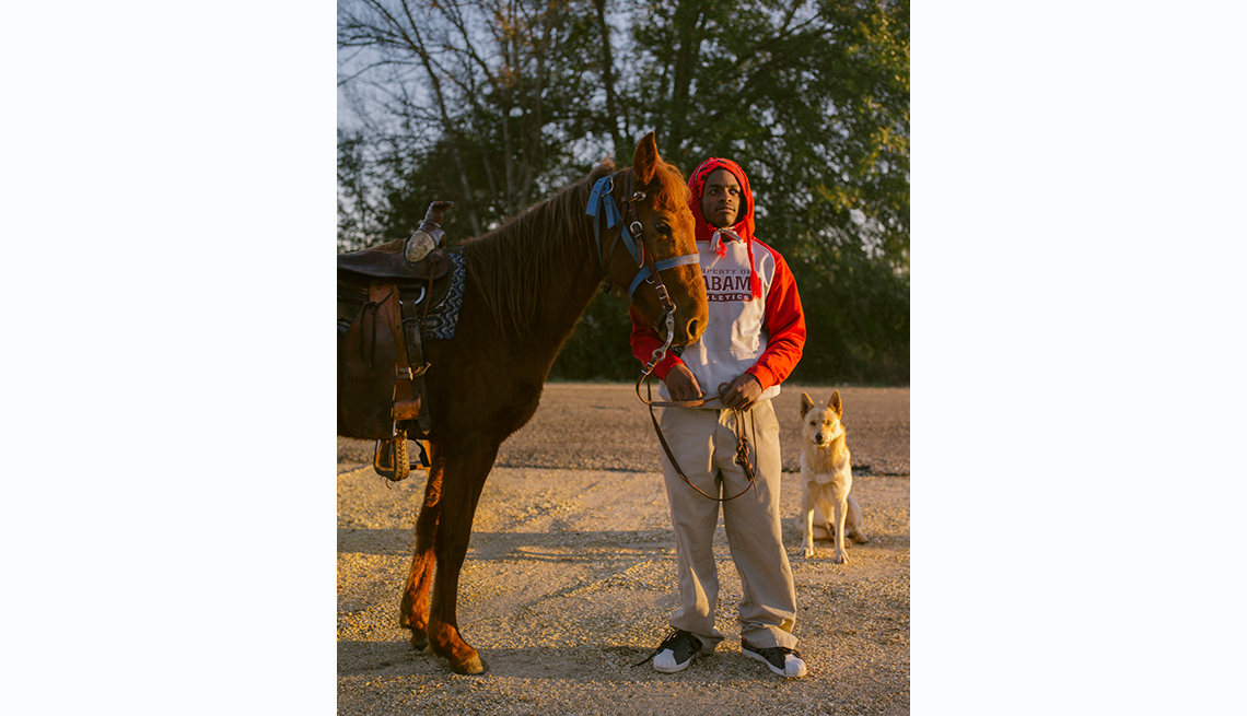 Selma to Montgomery, Kennedy Lewis with his horse Diamond and Smokey his dog
