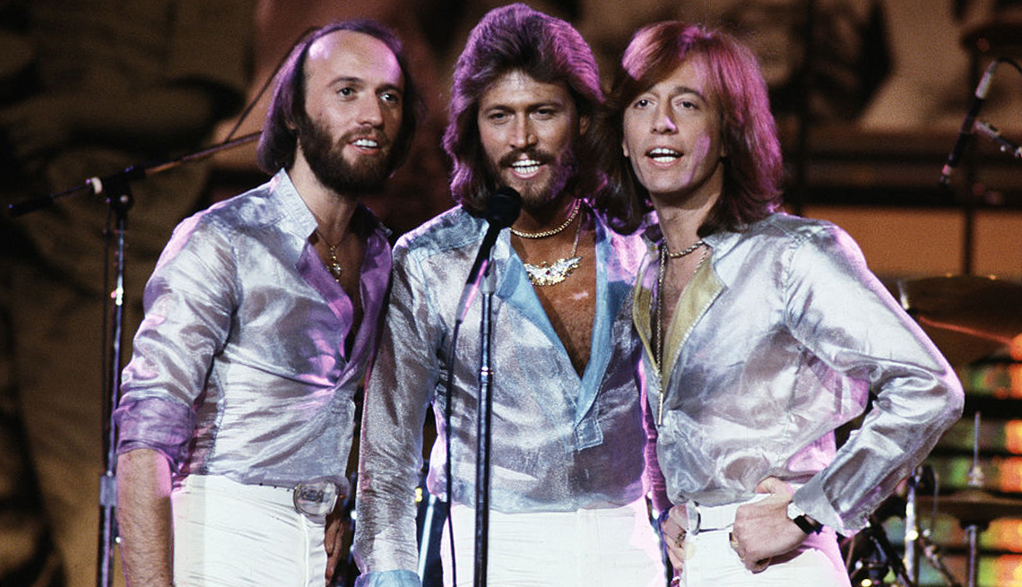 Iconos de la música disco, retrato de los Bee Gees.
