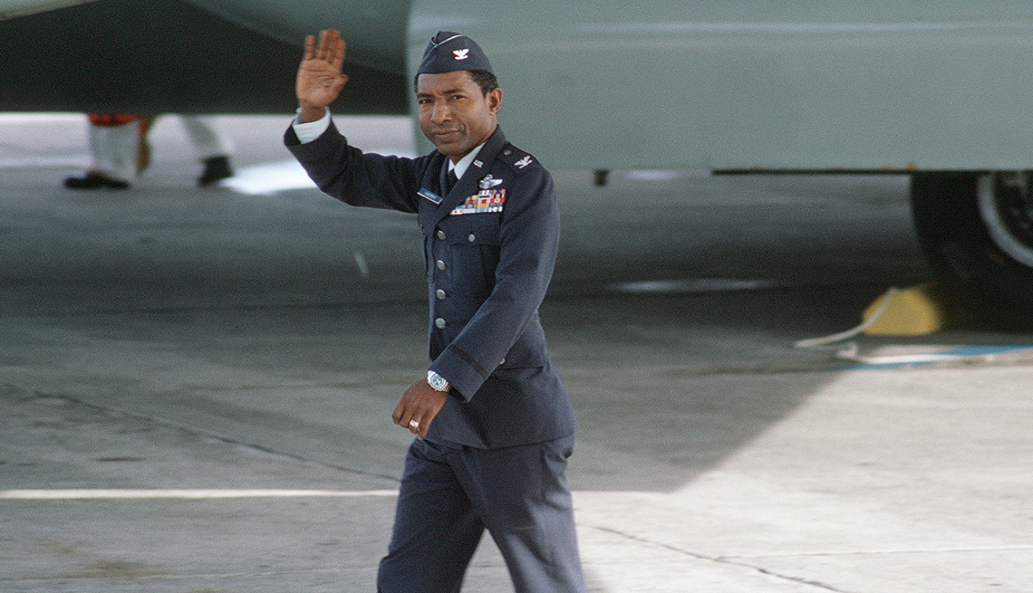 Fred Vann Cherry, Prisoner of War Released, Waving Airman in Uniform, Vietnam: The War That Changed Everything