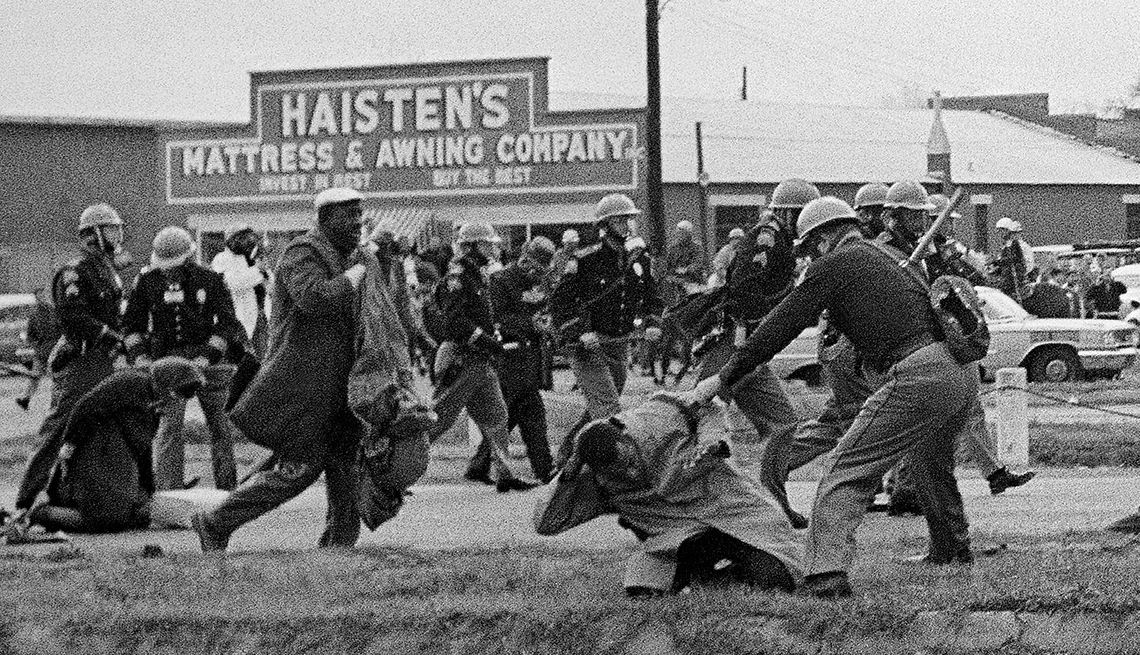 man being beaten by police during march in selma, alabama