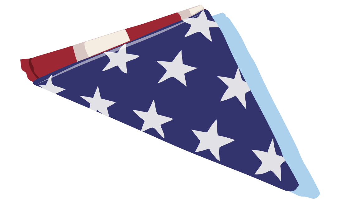 illustration of a folded US flag