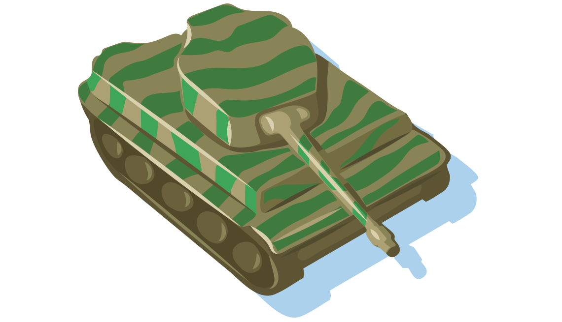 illustration of a WWII-era military tank