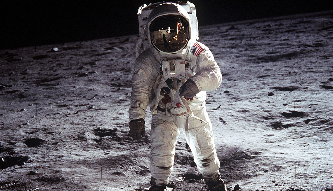 item 4 of Gallery image - Astronaut Buzz Aldrin walking on the Moon