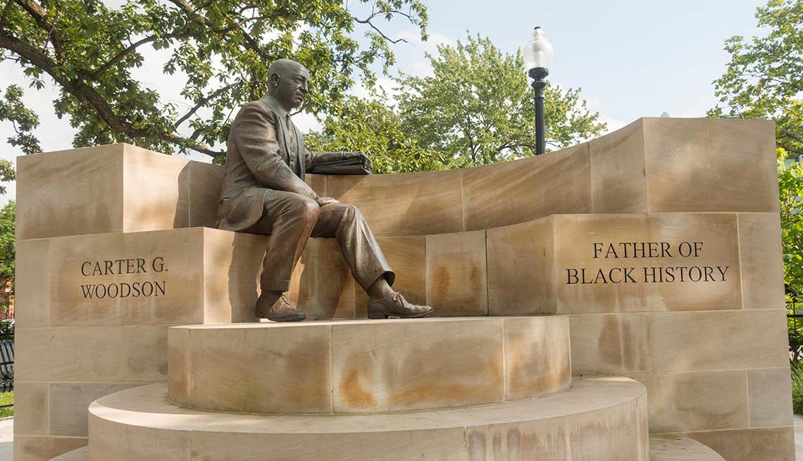 Carter G Woodson memorial park statue Washington DC