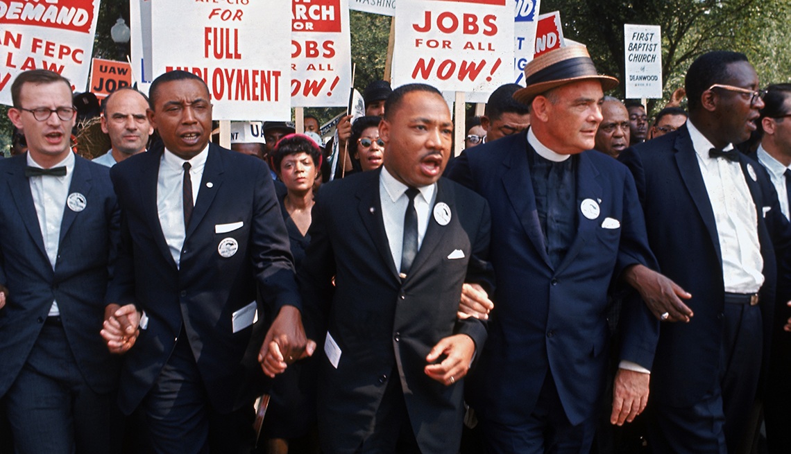 Martin Luther King Junior leads a march