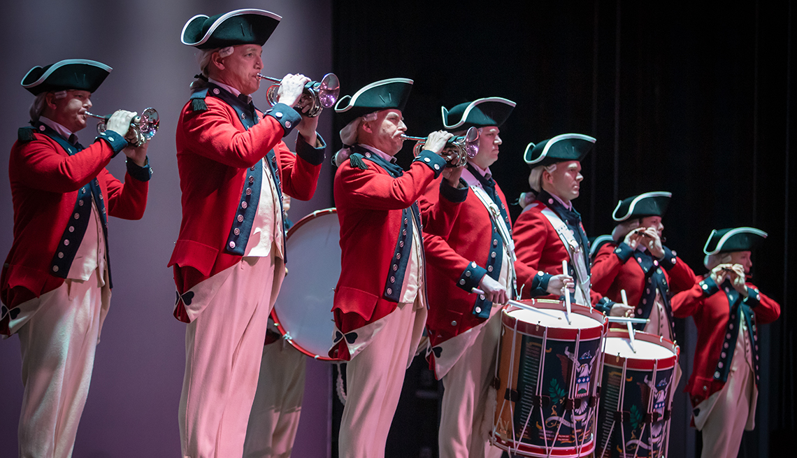 united states army old guard fife and drum corps performs onstage 