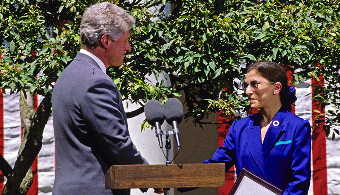 Ruth Bader Ginsburg and President Bill Clinton