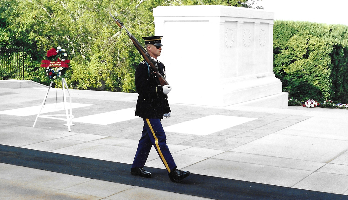 ethan morse stands guard at the tomb of the unknown soldier