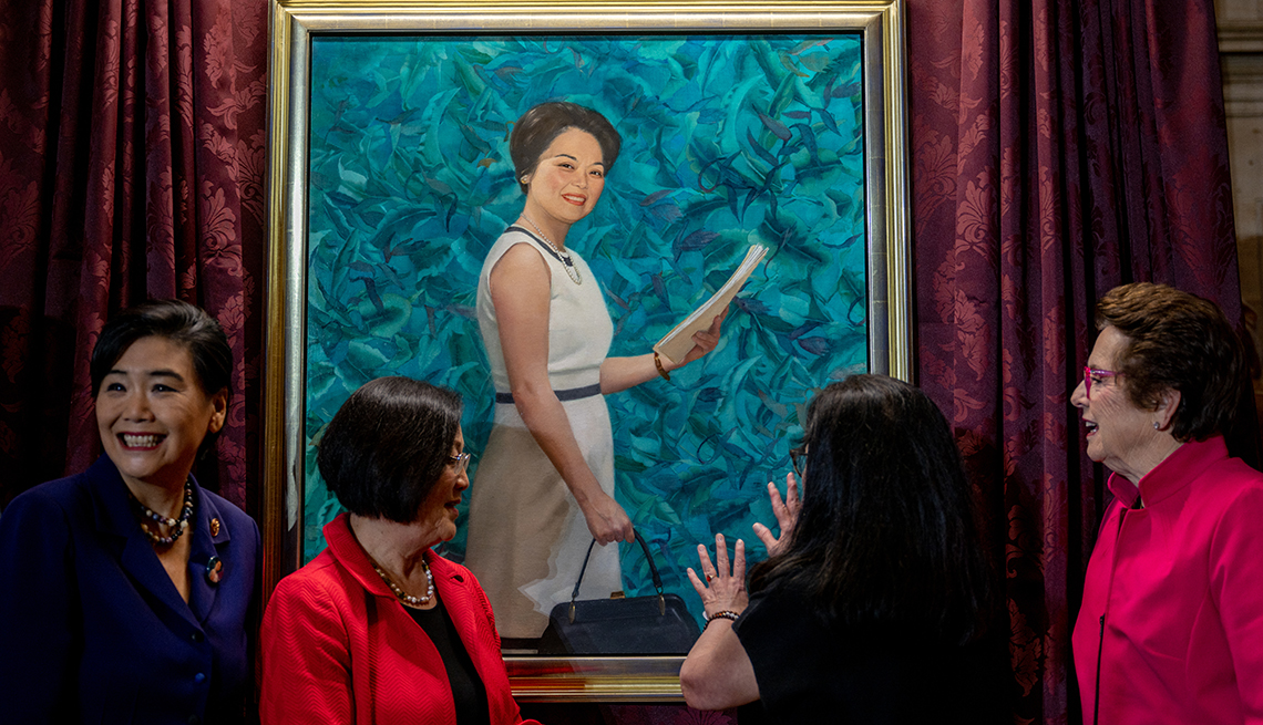 unveiling of a portrait of patsy mink